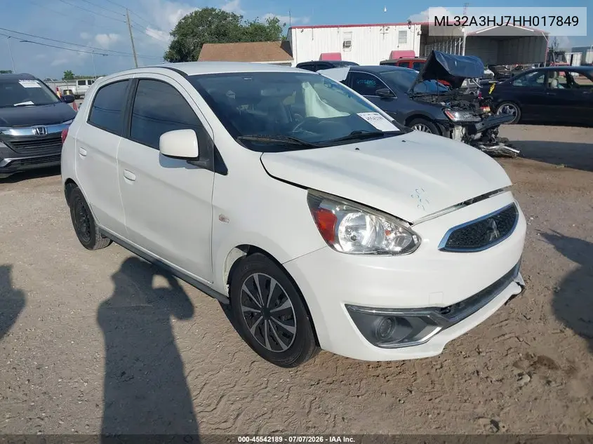 2017 Mitsubishi Mirage Es VIN: ML32A3HJ7HH017849 Lot: 45542189