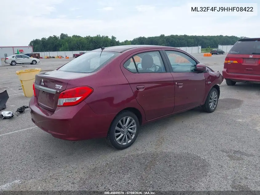 2017 Mitsubishi Mirage G4 Se VIN: ML32F4FJ9HHF08422 Lot: 45559378