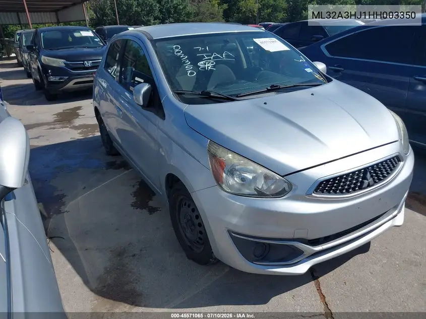 2017 Mitsubishi Mirage Es VIN: ML32A3HJ1HH003350 Lot: 45571065