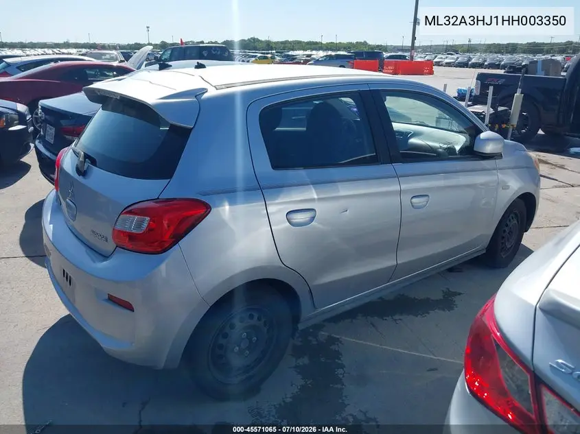2017 Mitsubishi Mirage Es VIN: ML32A3HJ1HH003350 Lot: 45571065