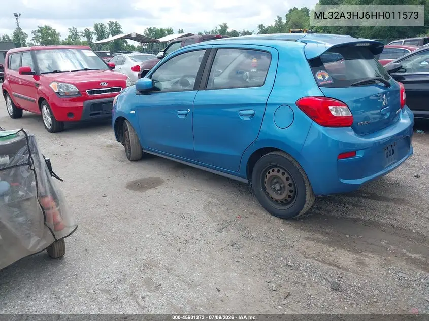 2017 Mitsubishi Mirage Es VIN: ML32A3HJ6HH011573 Lot: 45601373