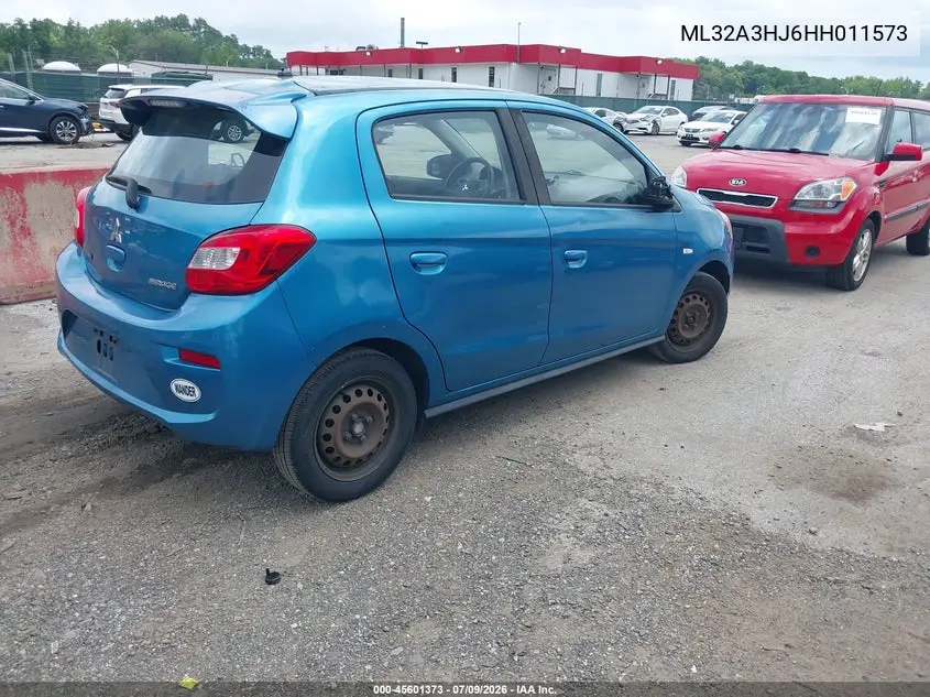 2017 Mitsubishi Mirage Es VIN: ML32A3HJ6HH011573 Lot: 45601373