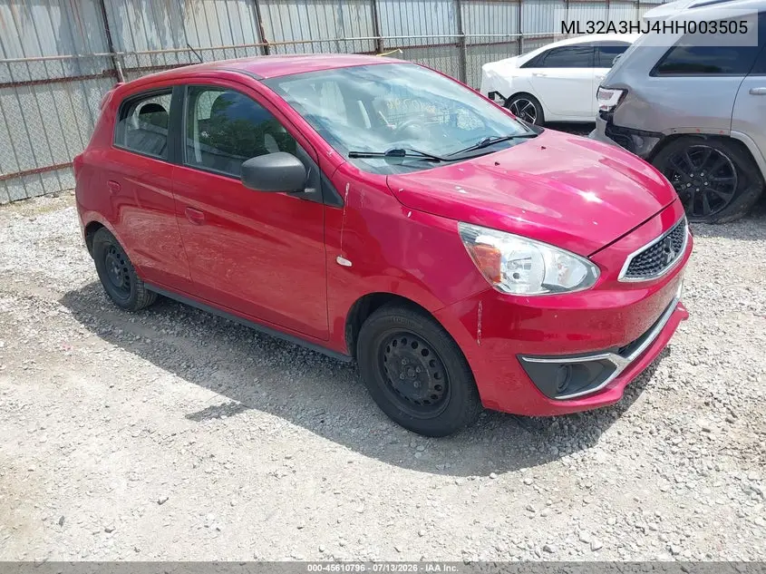2017 Mitsubishi Mirage Es VIN: ML32A3HJ4HH003505 Lot: 45610796