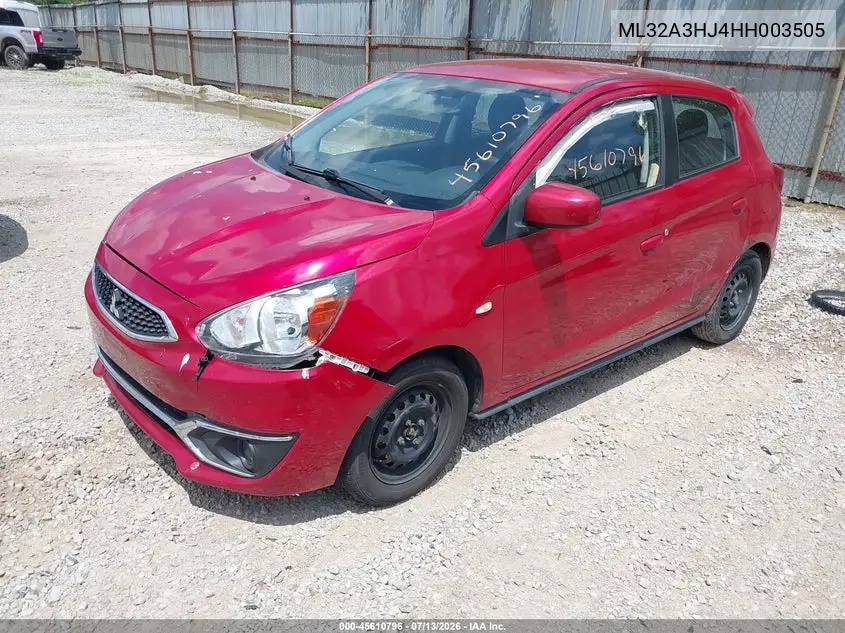 2017 Mitsubishi Mirage Es VIN: ML32A3HJ4HH003505 Lot: 45610796