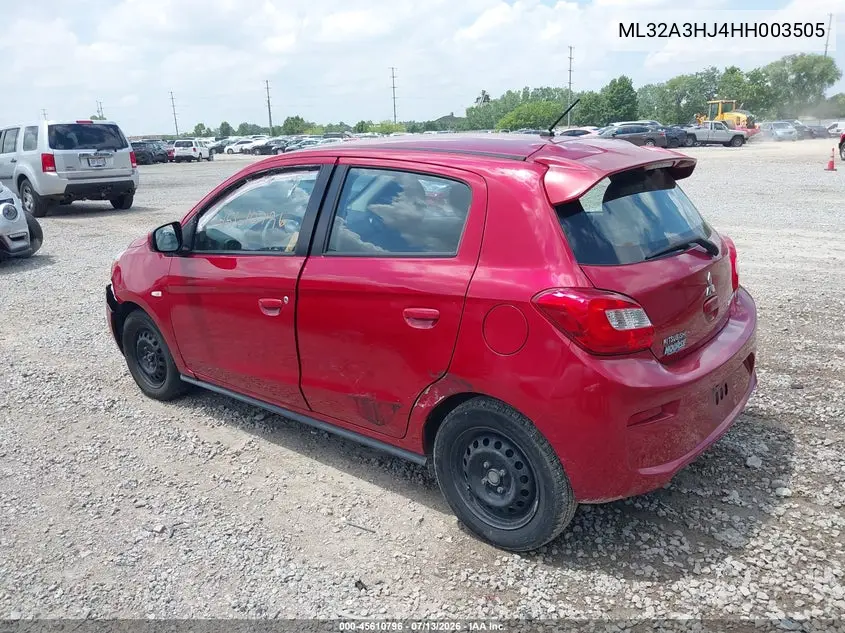 2017 Mitsubishi Mirage Es VIN: ML32A3HJ4HH003505 Lot: 45610796