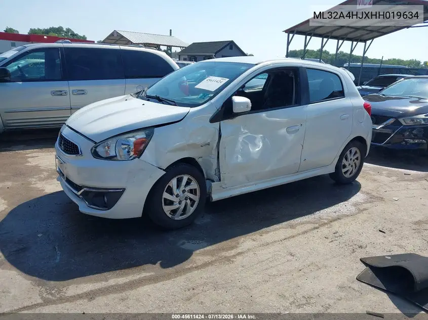 2017 Mitsubishi Mirage Se VIN: ML32A4HJXHH019634 Lot: 45611424