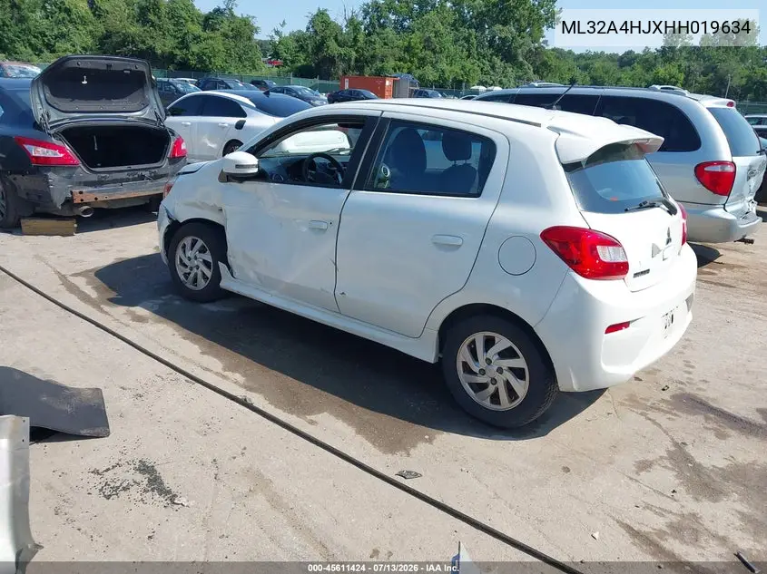 2017 Mitsubishi Mirage Se VIN: ML32A4HJXHH019634 Lot: 45611424