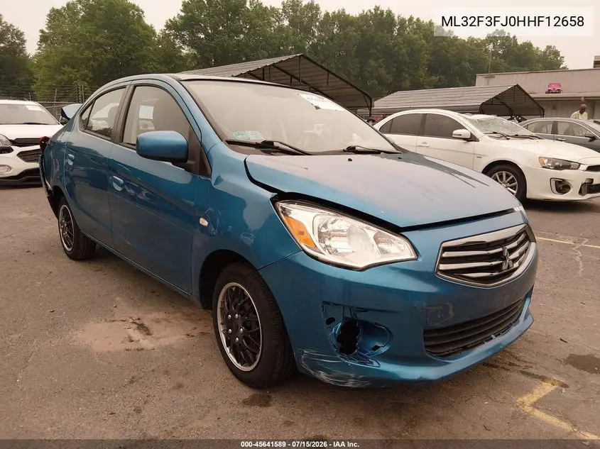 2017 Mitsubishi Mirage G4 Es VIN: ML32F3FJ0HHF12658 Lot: 45641589