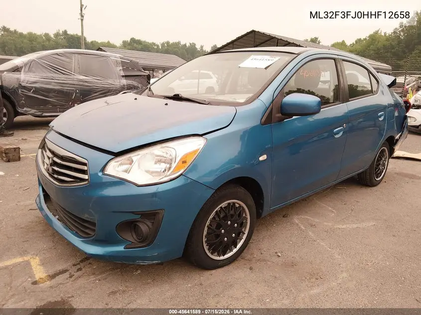 2017 Mitsubishi Mirage G4 Es VIN: ML32F3FJ0HHF12658 Lot: 45641589