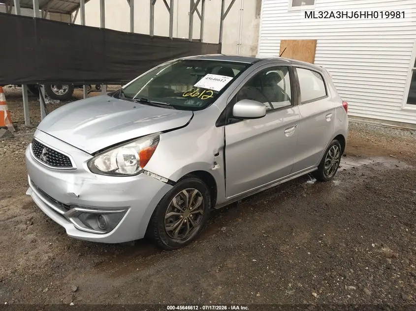 2017 Mitsubishi Mirage Es VIN: ML32A3HJ6HH019981 Lot: 45646612
