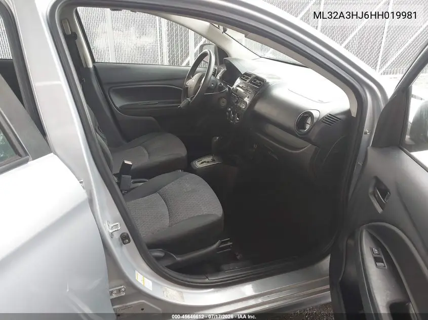 2017 Mitsubishi Mirage Es VIN: ML32A3HJ6HH019981 Lot: 45646612
