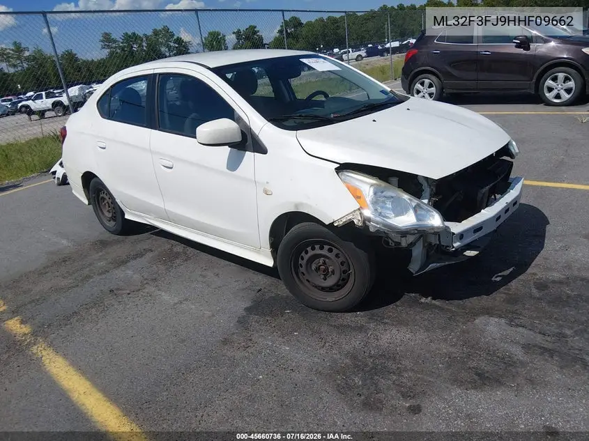 2017 Mitsubishi Mirage G4 Es VIN: ML32F3FJ9HHF09662 Lot: 45660736