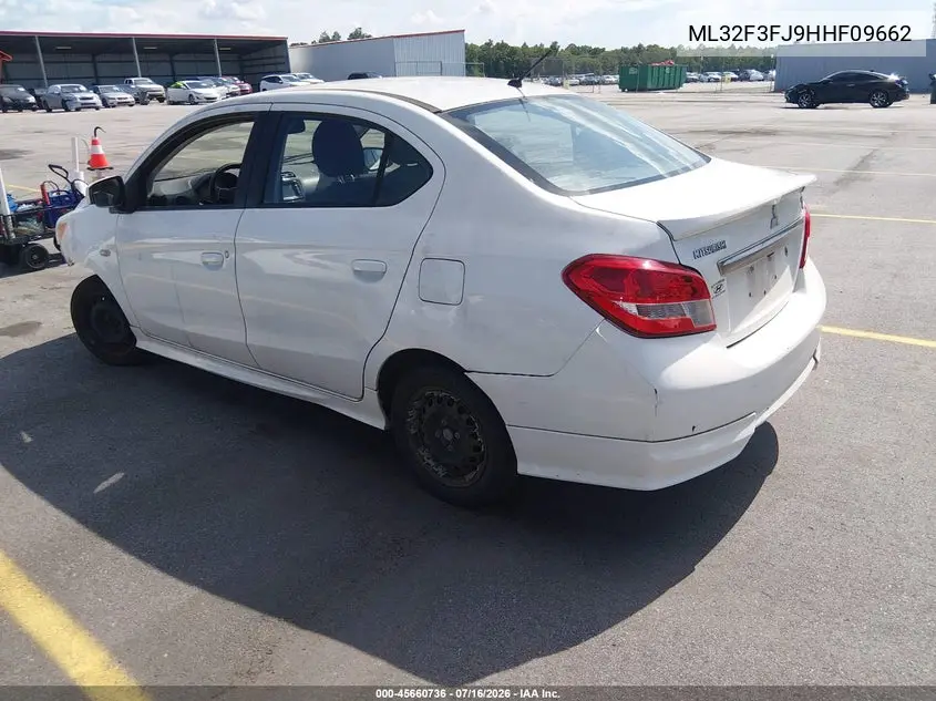 2017 Mitsubishi Mirage G4 Es VIN: ML32F3FJ9HHF09662 Lot: 45660736