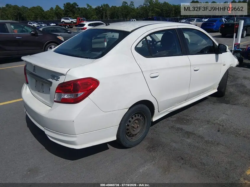 2017 Mitsubishi Mirage G4 Es VIN: ML32F3FJ9HHF09662 Lot: 45660736