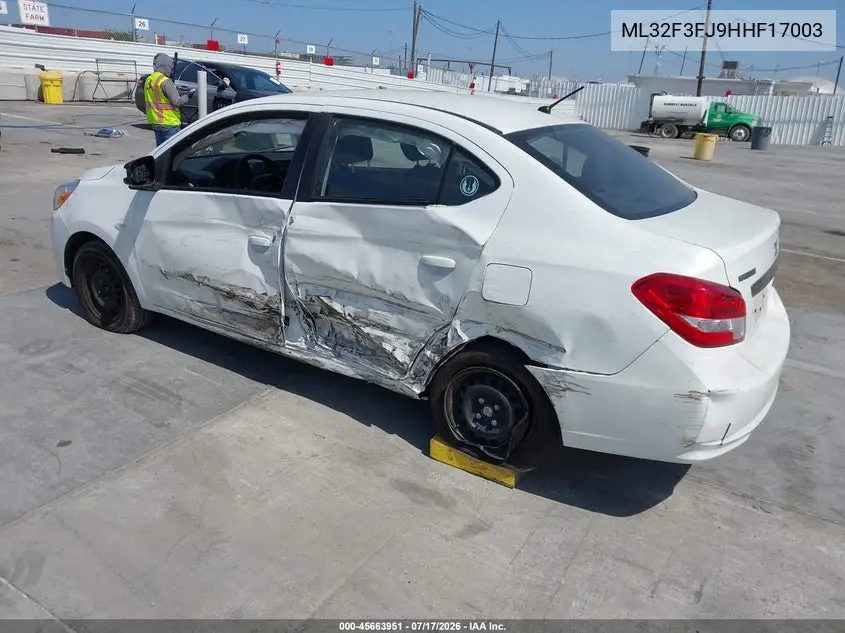2017 Mitsubishi Mirage G4 Es VIN: ML32F3FJ9HHF17003 Lot: 45663951