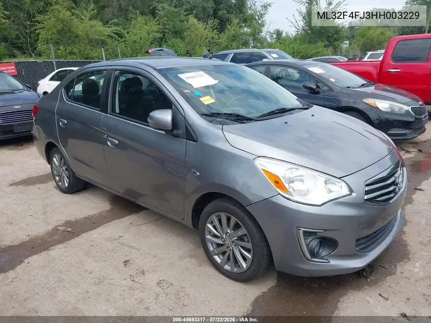 2017 Mitsubishi Mirage G4 Se VIN: ML32F4FJ3HH003229 Lot: 45693317