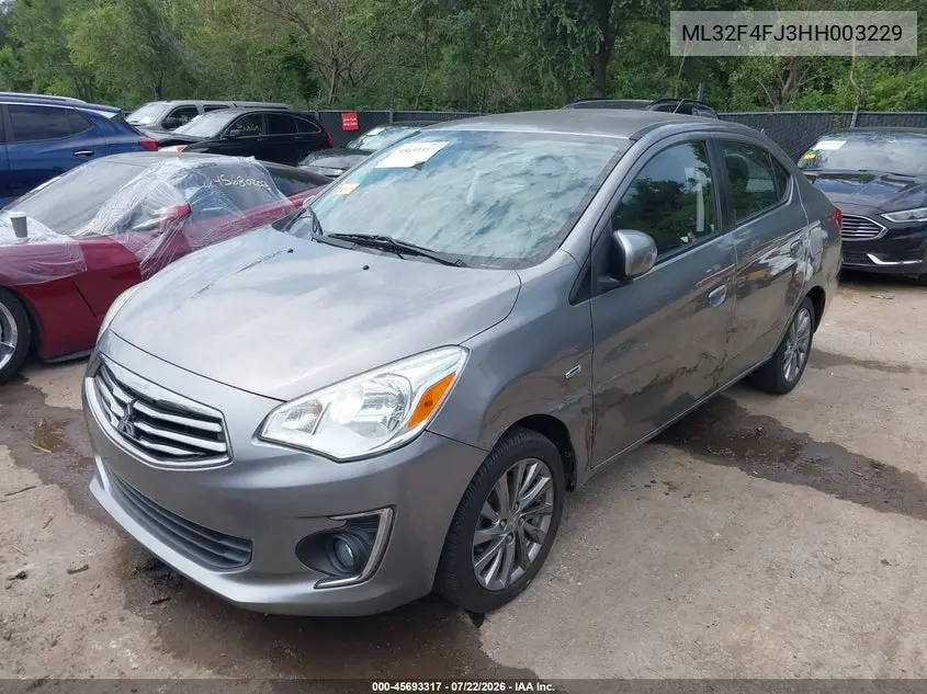 2017 Mitsubishi Mirage G4 Se VIN: ML32F4FJ3HH003229 Lot: 45693317