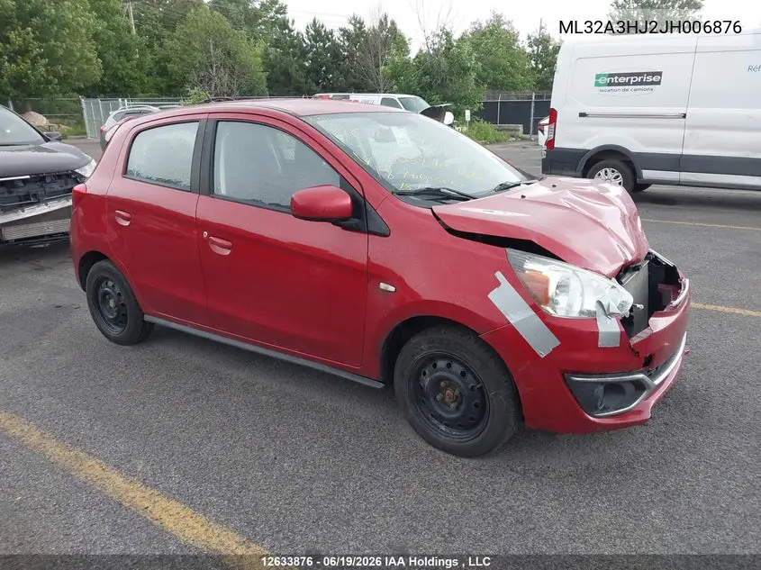 2018 Mitsubishi Mirage Es VIN: ML32A3HJ2JH006876 Lot: 12633876X