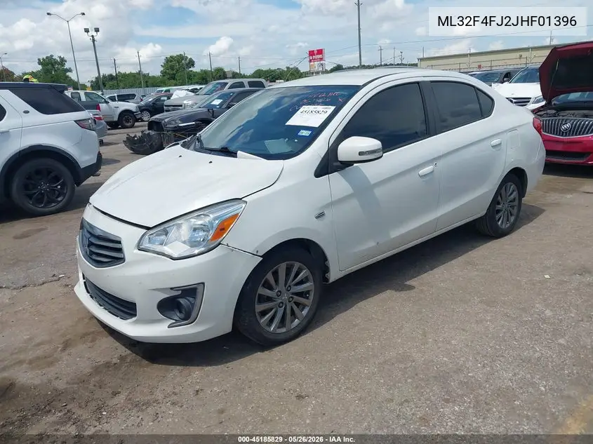 2018 Mitsubishi Mirage G4 Se VIN: ML32F4FJ2JHF01396 Lot: 45185829