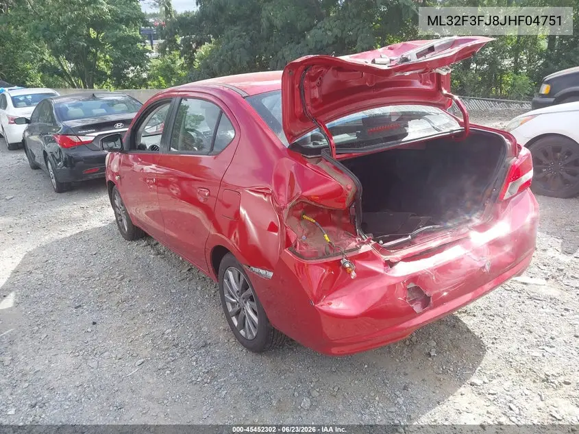 2018 Mitsubishi Mirage G4 Es VIN: ML32F3FJ8JHF04751 Lot: 45452302