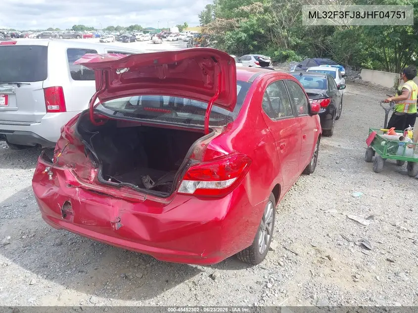 2018 Mitsubishi Mirage G4 Es VIN: ML32F3FJ8JHF04751 Lot: 45452302