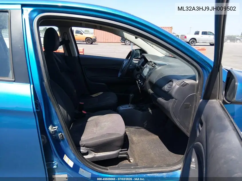 2018 Mitsubishi Mirage Es VIN: ML32A3HJ9JH009502 Lot: 45509865