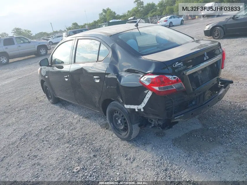2018 Mitsubishi Mirage G4 Es VIN: ML32F3FJ5JHF03833 Lot: 45559310