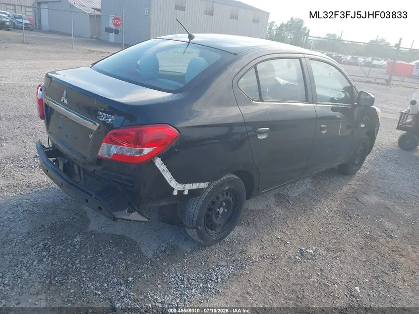 2018 Mitsubishi Mirage G4 Es VIN: ML32F3FJ5JHF03833 Lot: 45559310