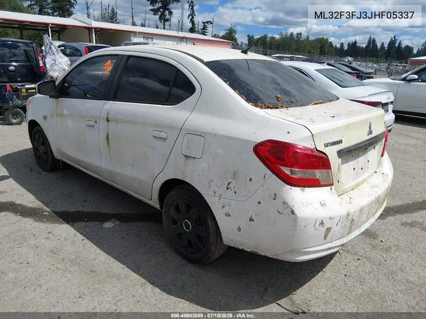 2018 Mitsubishi Mirage G4 Es VIN: ML32F3FJ3JHF05337 Lot: 45603059