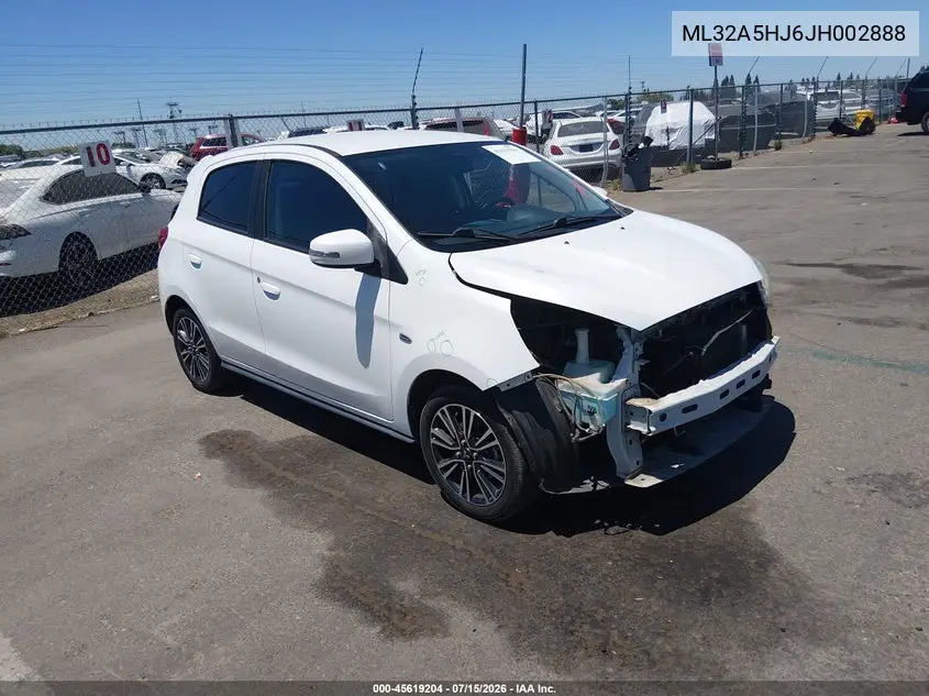 2018 Mitsubishi Mirage Gt VIN: ML32A5HJ6JH002888 Lot: 45619204