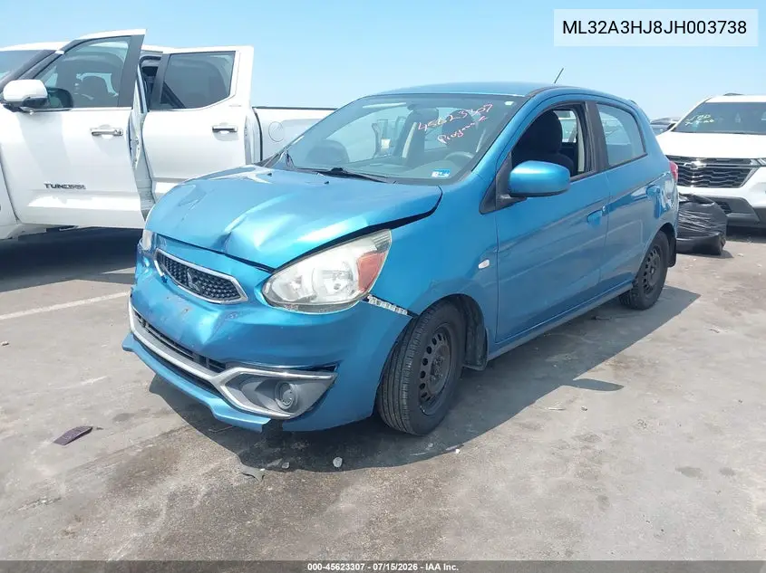 2018 Mitsubishi Mirage Es VIN: ML32A3HJ8JH003738 Lot: 45623307