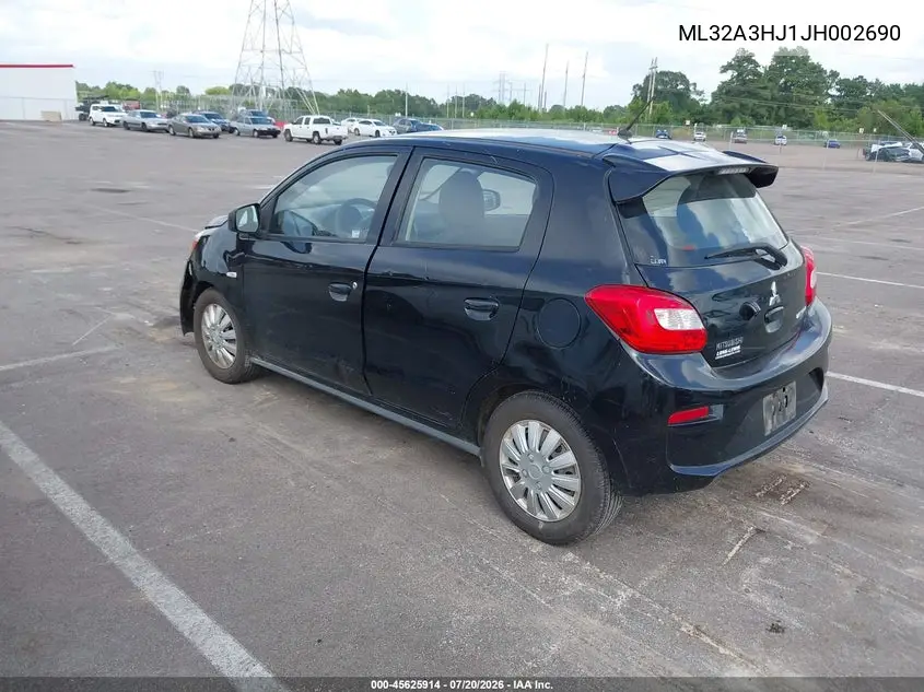 2018 Mitsubishi Mirage Es VIN: ML32A3HJ1JH002690 Lot: 45625914