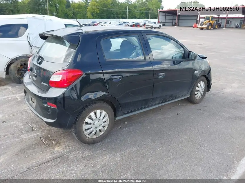2018 Mitsubishi Mirage Es VIN: ML32A3HJ1JH002690 Lot: 45625914