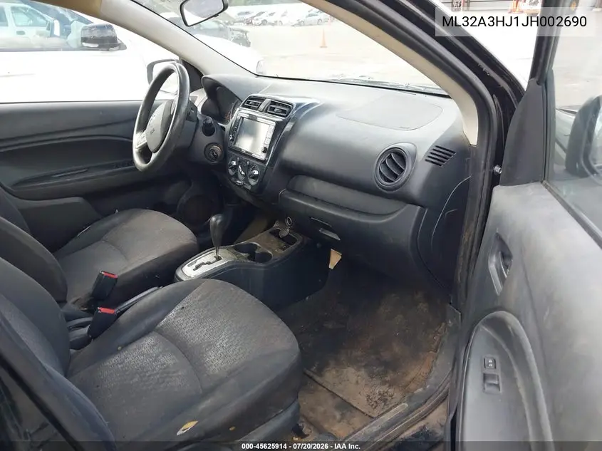 2018 Mitsubishi Mirage Es VIN: ML32A3HJ1JH002690 Lot: 45625914