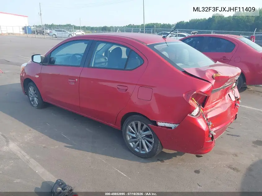 2018 Mitsubishi Mirage G4 Es VIN: ML32F3FJXJHF11409 Lot: 45652895