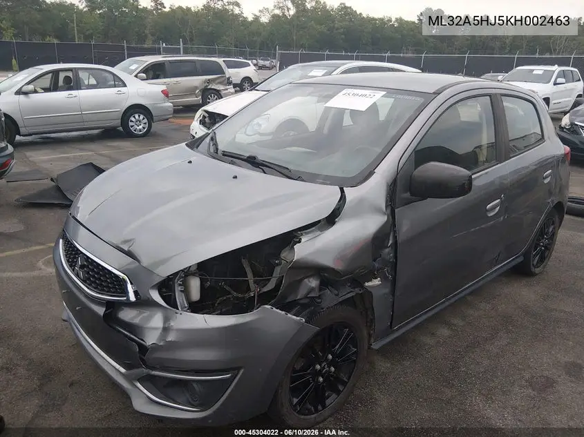 2019 Mitsubishi Mirage Le VIN: ML32A5HJ5KH002463 Lot: 45304022