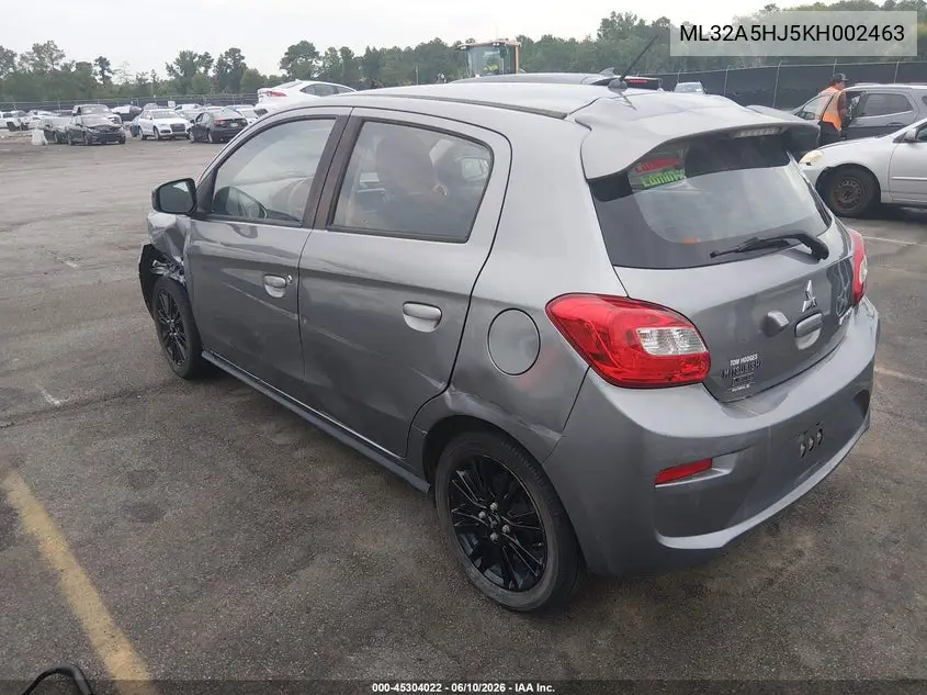 2019 Mitsubishi Mirage Le VIN: ML32A5HJ5KH002463 Lot: 45304022