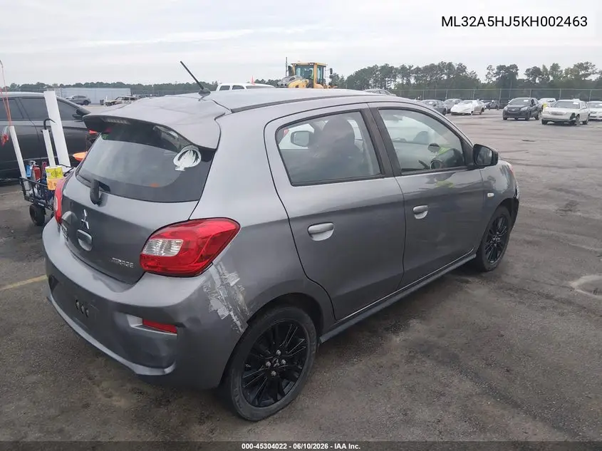 2019 Mitsubishi Mirage Le VIN: ML32A5HJ5KH002463 Lot: 45304022