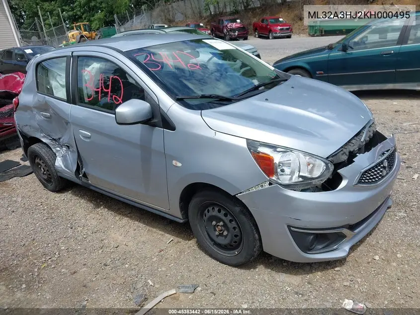 2019 Mitsubishi Mirage Es VIN: ML32A3HJ2KH000495 Lot: 45383442
