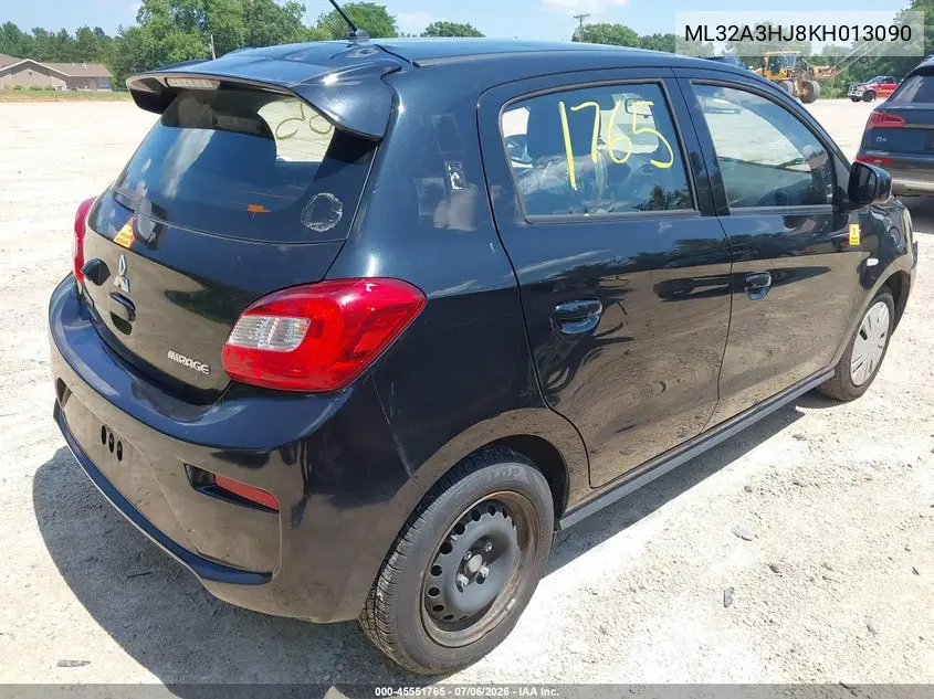 2019 Mitsubishi Mirage Es/Rf VIN: ML32A3HJ8KH013090 Lot: 45551765