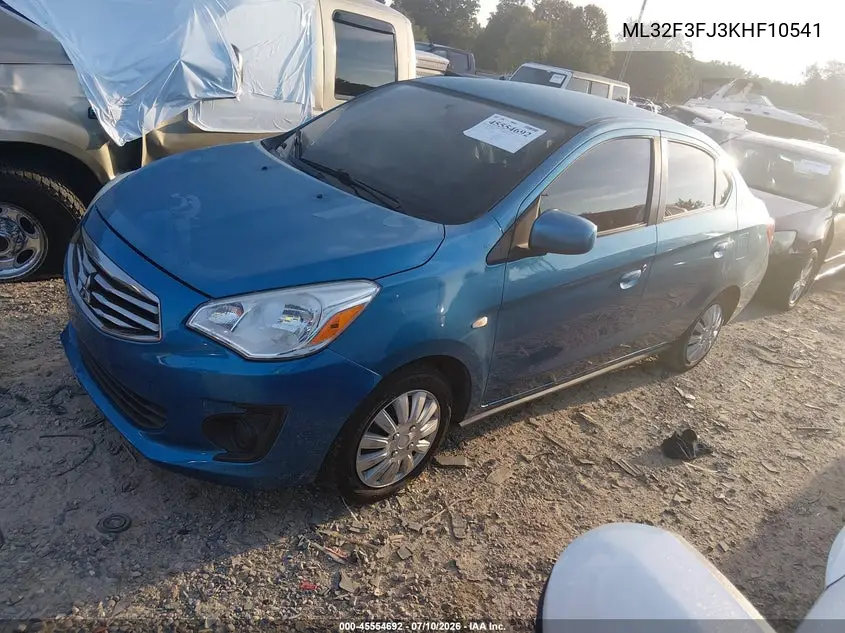 2019 Mitsubishi Mirage G4 Es VIN: ML32F3FJ3KHF10541 Lot: 45554692
