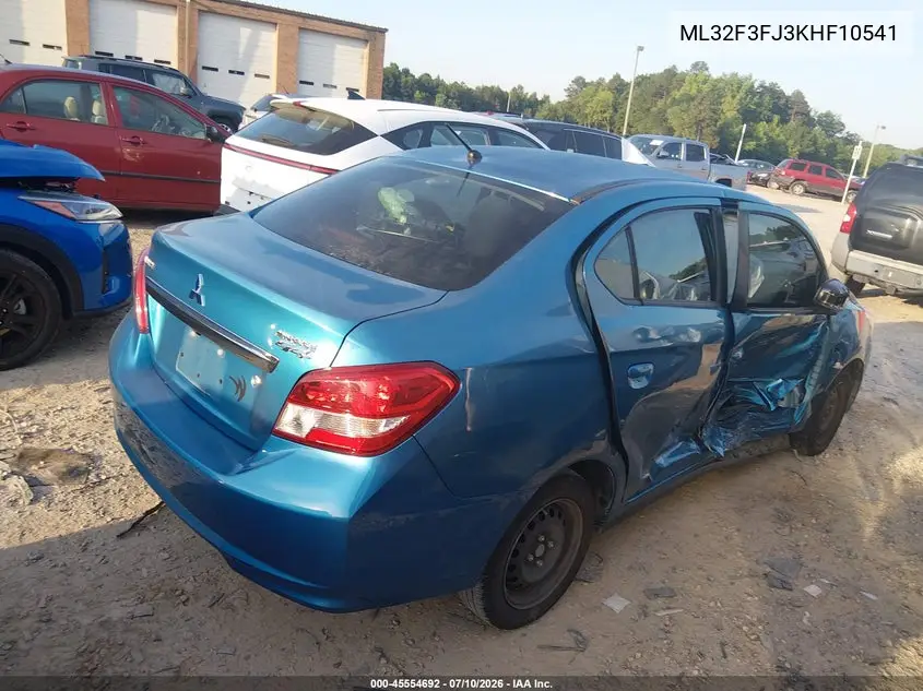 2019 Mitsubishi Mirage G4 Es VIN: ML32F3FJ3KHF10541 Lot: 45554692