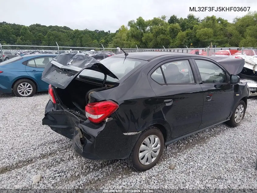 2019 Mitsubishi Mirage G4 Es VIN: ML32F3FJ5KHF03607 Lot: 45576163