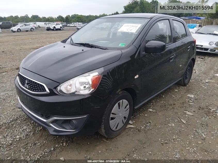2019 Mitsubishi Mirage Es VIN: ML32A3HJ2KH015594 Lot: 45577684