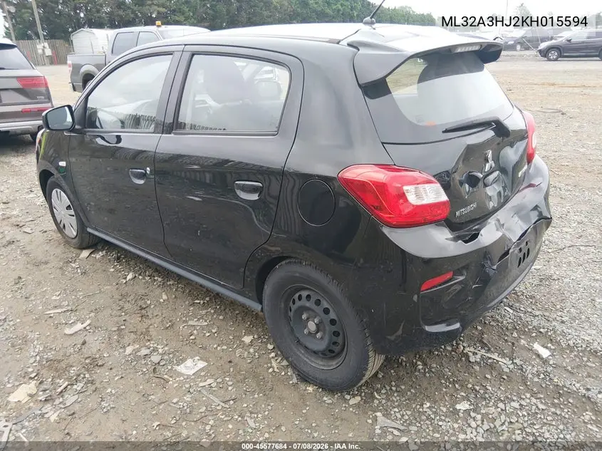 2019 Mitsubishi Mirage Es VIN: ML32A3HJ2KH015594 Lot: 45577684