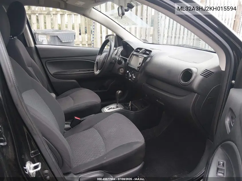 2019 Mitsubishi Mirage Es VIN: ML32A3HJ2KH015594 Lot: 45577684
