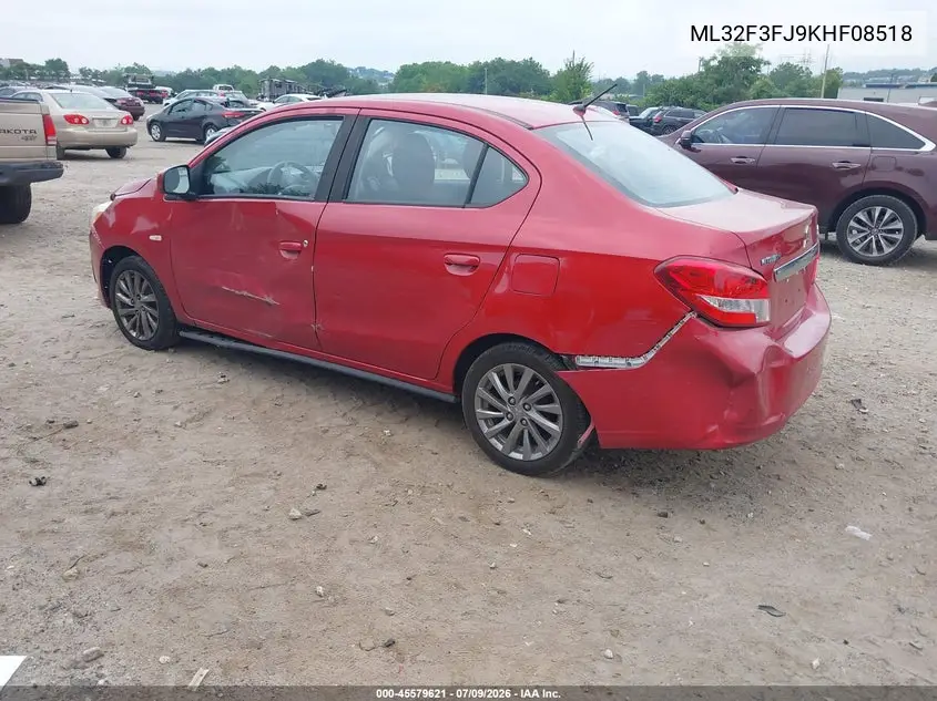 2019 Mitsubishi Mirage G4 Es VIN: ML32F3FJ9KHF08518 Lot: 45579621