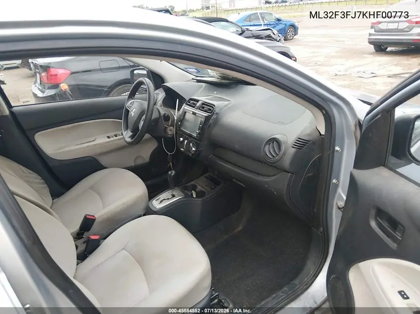 2019 Mitsubishi Mirage G4 Es VIN: ML32F3FJ7KHF00773 Lot: 45584552
