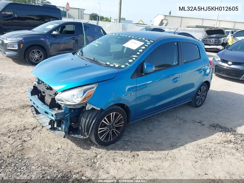 2019 Mitsubishi Mirage Gt VIN: ML32A5HJ5KH012605 Lot: 45588675