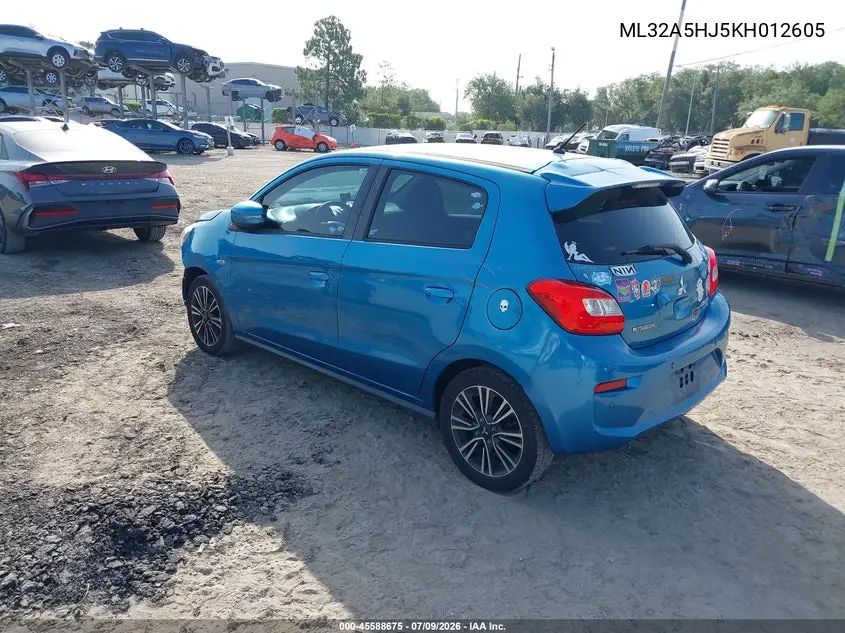 2019 Mitsubishi Mirage Gt VIN: ML32A5HJ5KH012605 Lot: 45588675